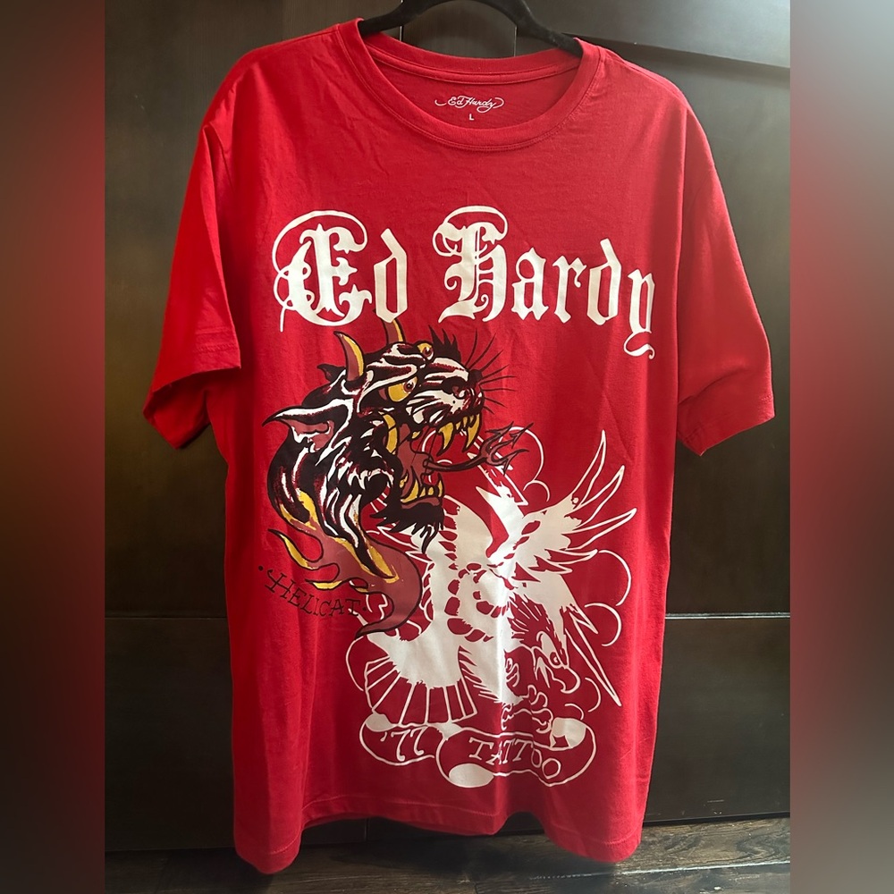 Ed Hardy Red Graphic Tee